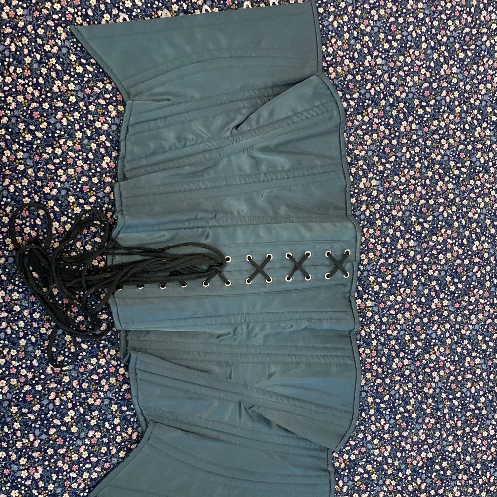 Orchard corset gun metal gray steel boned corset sz 28 New